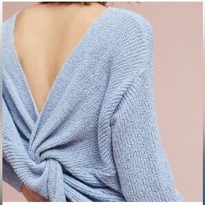 Anthropologie Line + Dot Knotted Twist Back Sweater